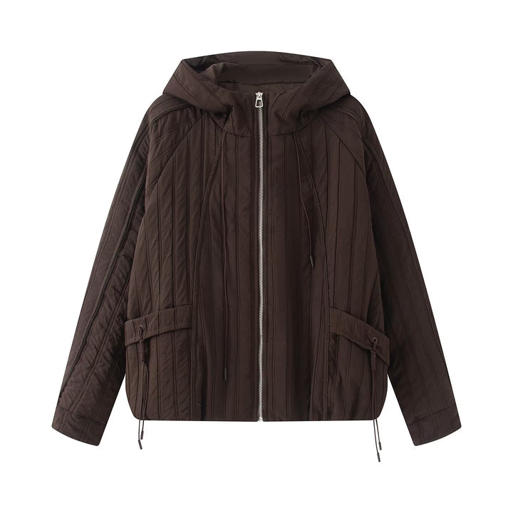 Women's padded jacket with hood, drawstring and loose fit Mune Fashion