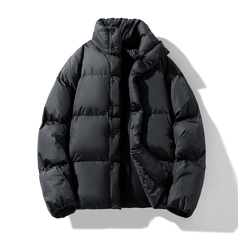 Men's Quilted Winter Padded Jacket with High Stand-up Collar Drune