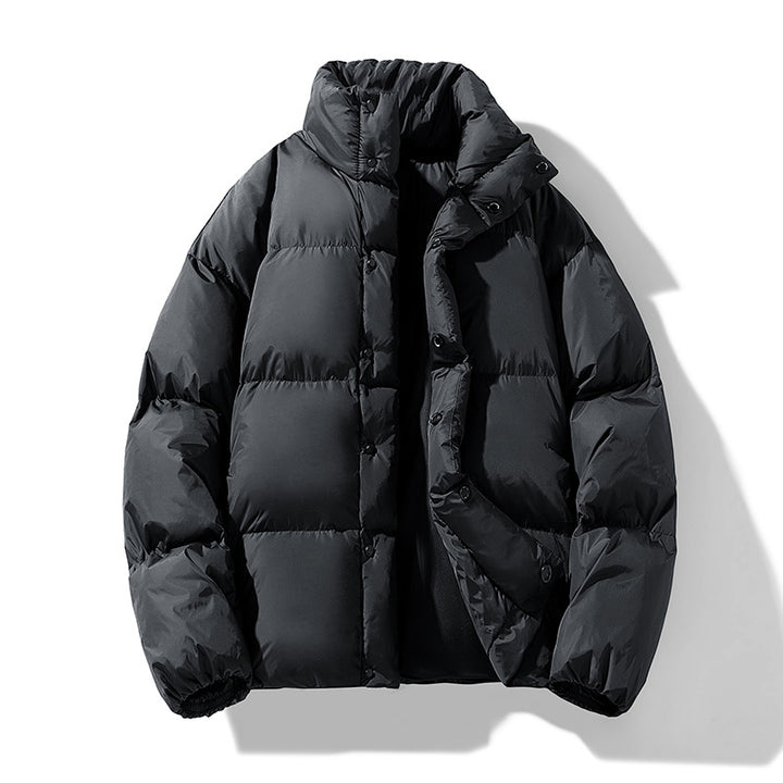 Men's Quilted Winter Padded Jacket with High Stand-up Collar Drune