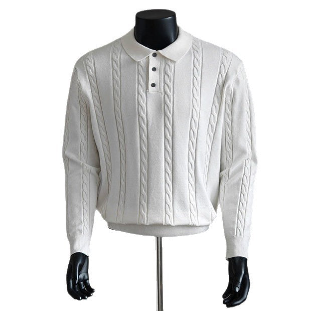 Men's Fashionable Chunky Knit Sweater with Stand-Up Collar Mune Fashion