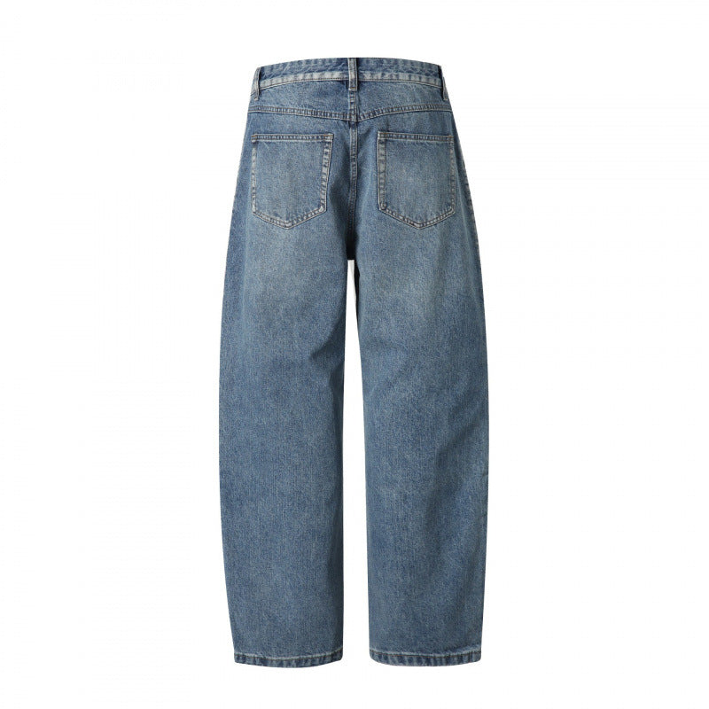 Ladies high-waisted jeans with pleats, straight cut and wide leg Mune Fashion