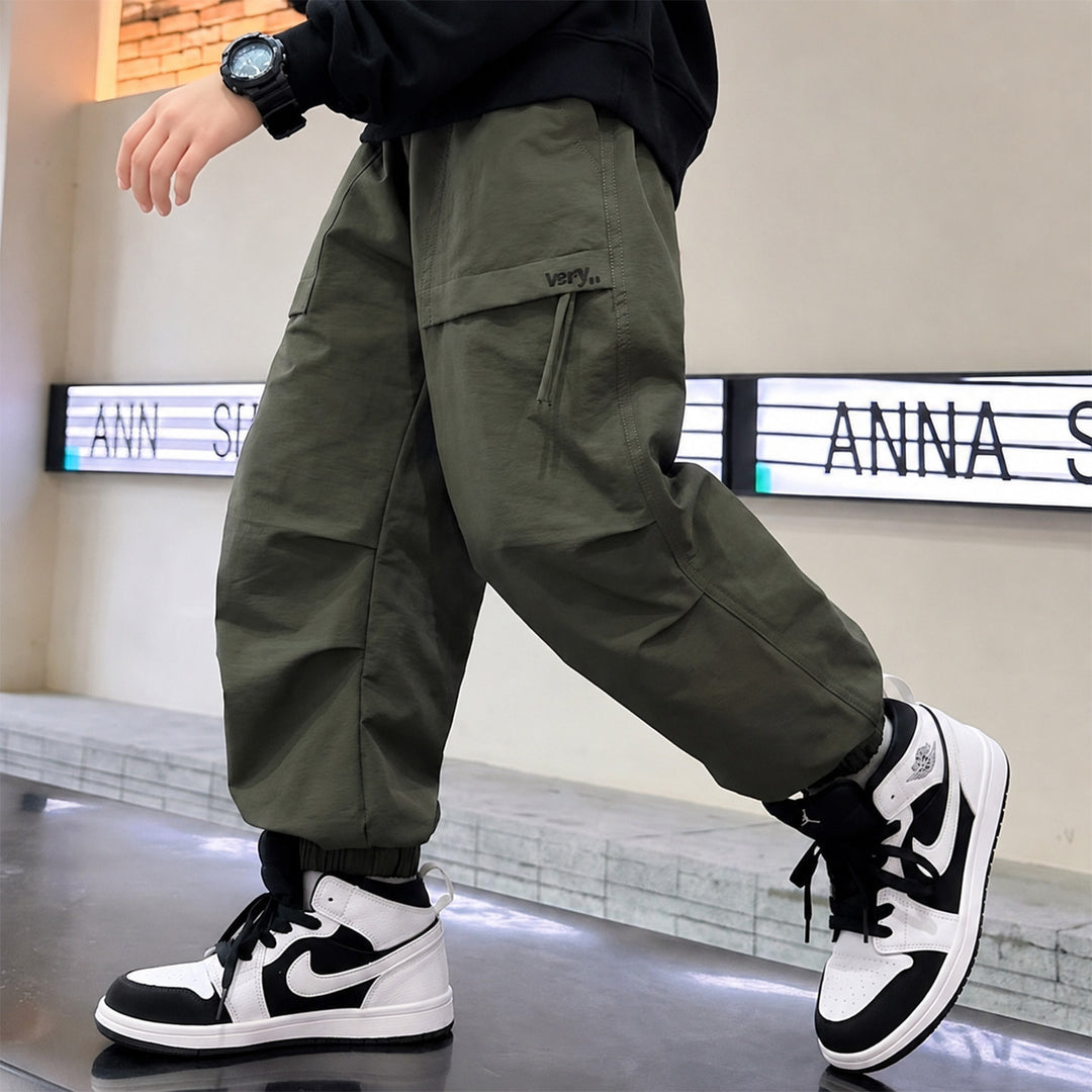 Men's Casual Cargo Pants with Elastic Waistband and Functional Pockets Mune Fashion