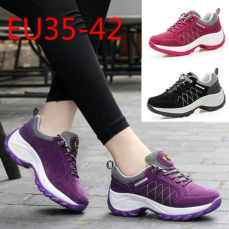 Women's Comfortable Outdoor Walking Sneakers with Reinforced Profile Sole and Padded Ankle Collar Mune Fashion