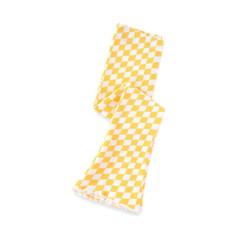 Girl Flared Leggings with Checkered Design Mune Fashion