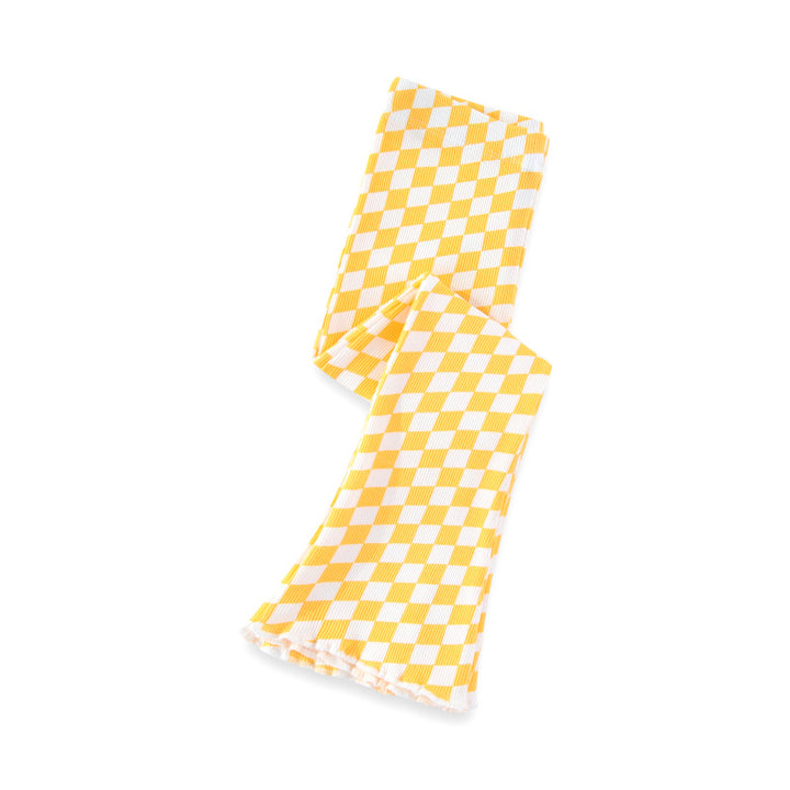 Girl Flared Leggings with Checkered Design Mune Fashion