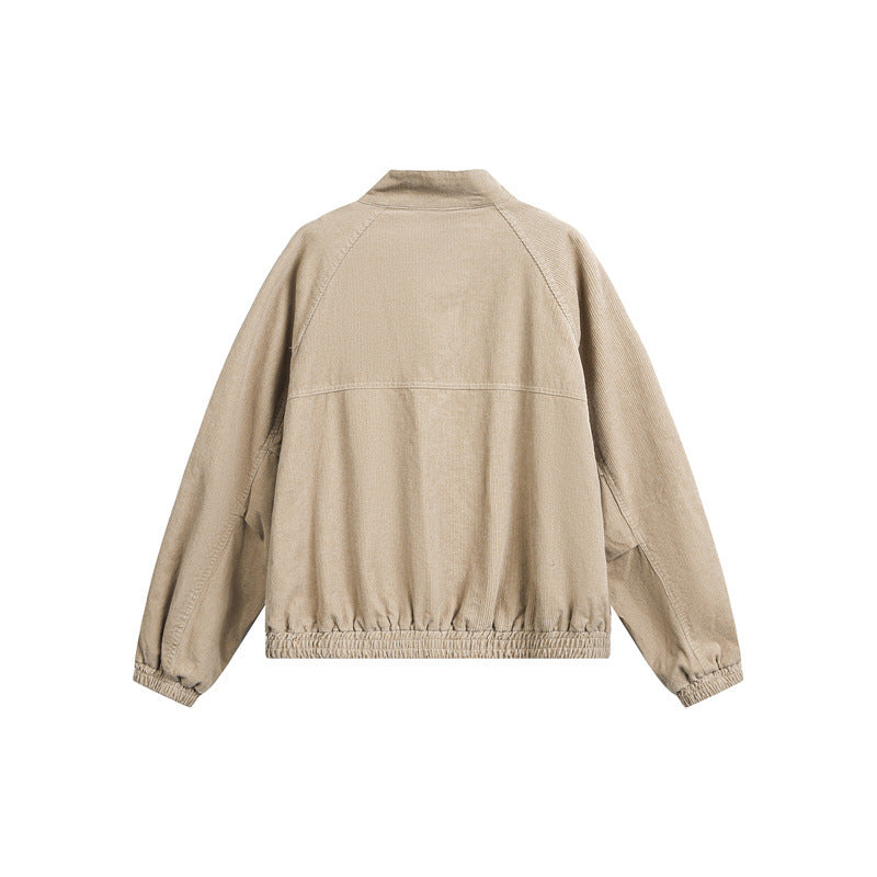 Unisex cord jacket in a casual boxy cut with a stand-up collar and functional flap pockets Mune Fashion