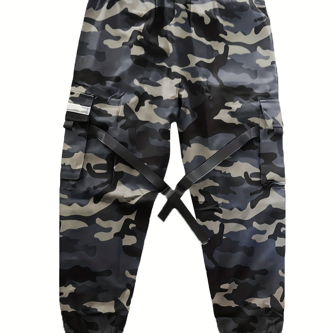 Men's Utility Cargo Jogging Pants with Elastic Waistband, Adjustable Leg Straps & Multifunctional Pockets Mune Fashion