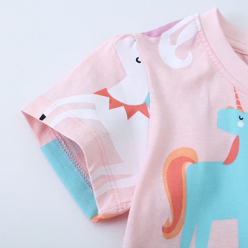 Girls T-Shirt with colorful unicorn design Mune Fashion