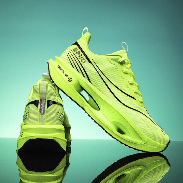 Unisex Performance Running Sneakers with Twist Closure, Shaped Hollow Chamber Midsole and Breathable Knit Upper Material Mune Fashion