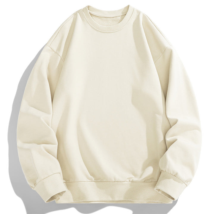 Men's Oversize Crew Neck Sweatshirt with Ribbed Cuffs and Dropped Shoulder Cut Mune Fashion