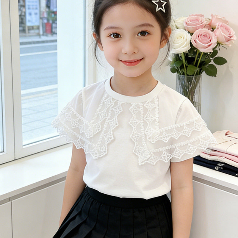 Girl T-shirt with ruffle details Mune Fashion