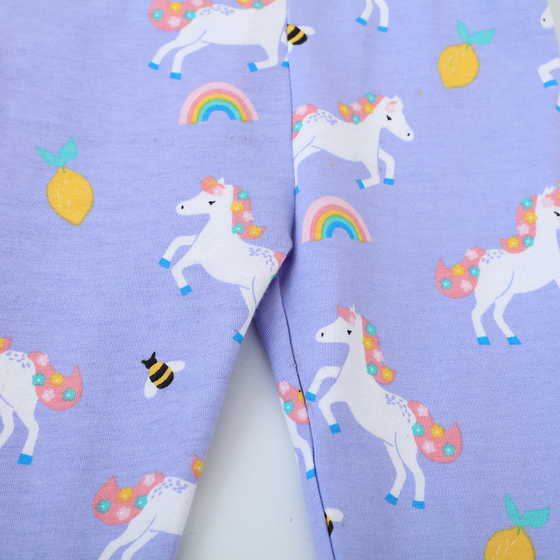 Girls leggings with cheerful unicorn and fruit motif Mune Fashion