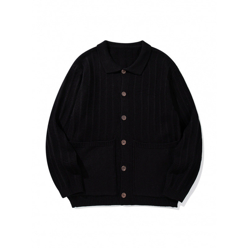 Unisex Chunky Knitted Shirt Jacket with Kent Collar, Button Placket and Patch Pockets Mune Fashion