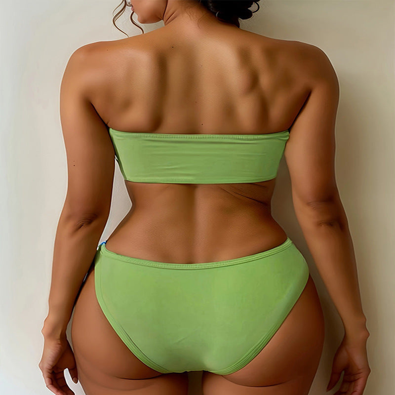 Women's bandeau bikini with colorful tie design Mune Fashion