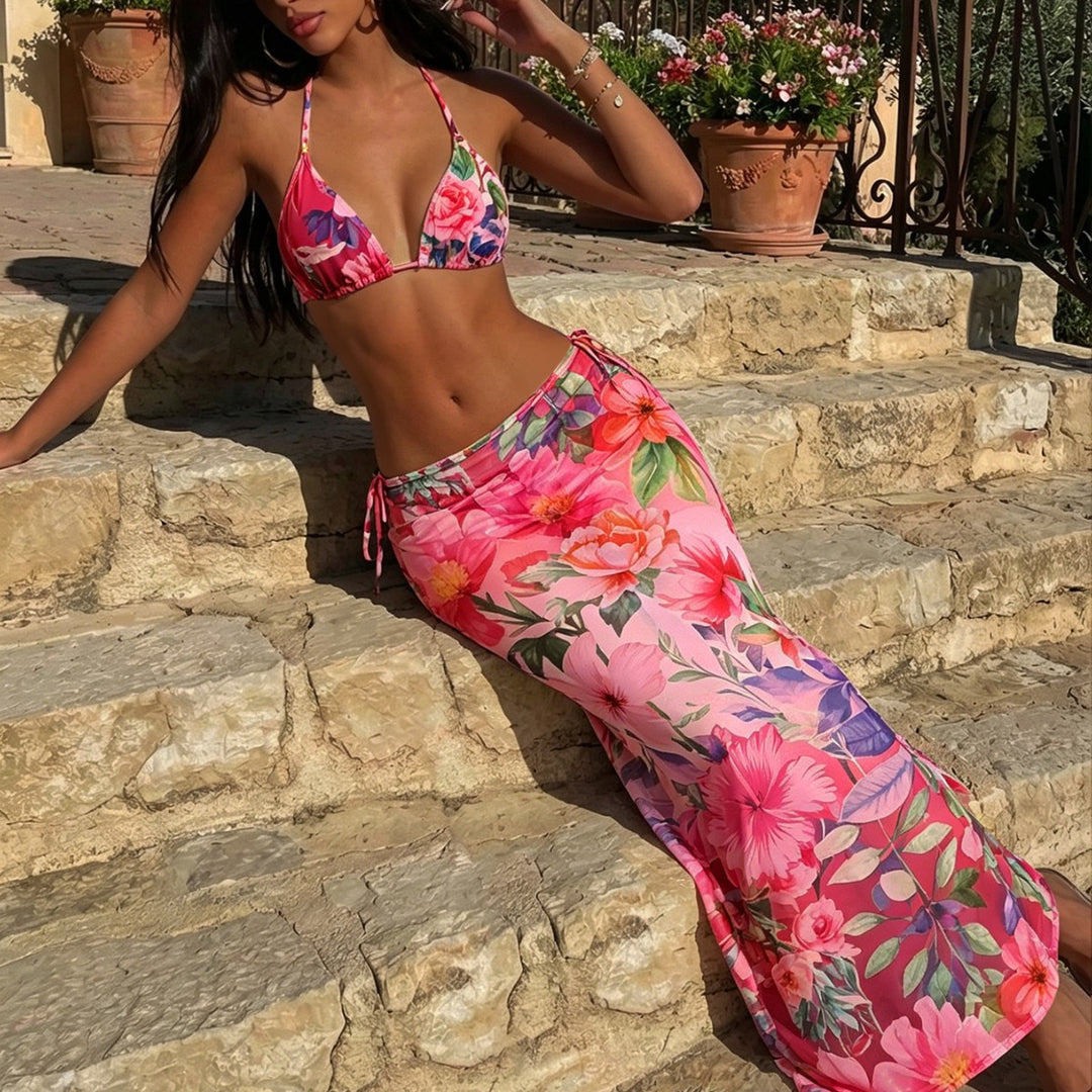 Women's triangle bikini with floral and animal pattern Mune Fashion