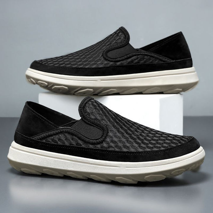 Men's breathable mesh slip-on loafer with elastic inserts and shock-absorbing EVA sole Mune Fashion