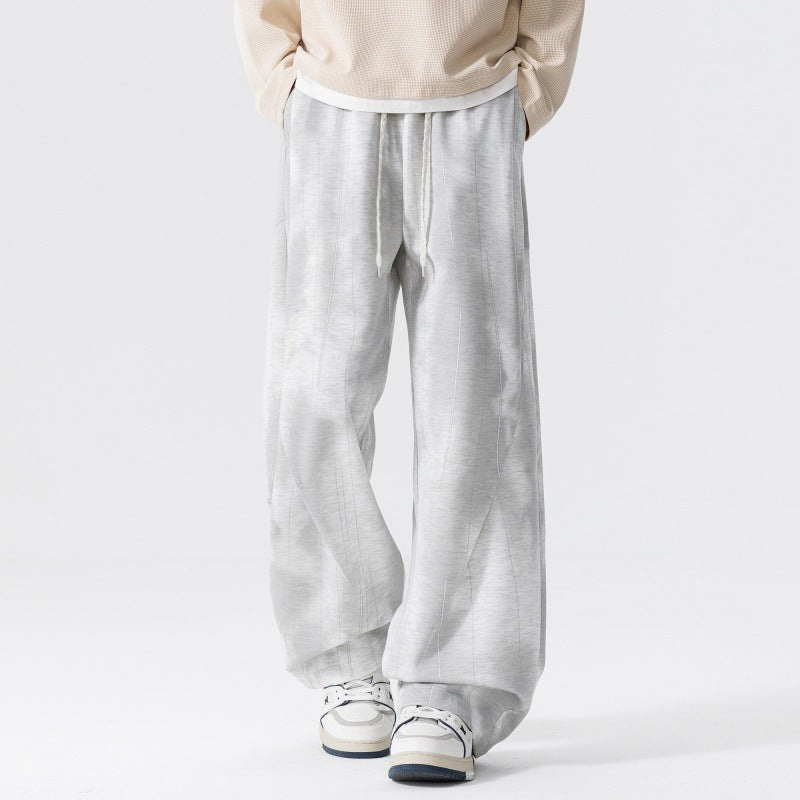 Men's Extra Wide Relaxed Leisure Pants made of French Terry with drawstring, pleats & oversized leg Mune Fashion
