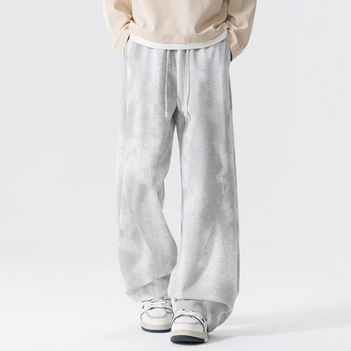 Men's Extra Wide Relaxed Leisure Pants made of French Terry with drawstring, pleats & oversized leg Mune Fashion