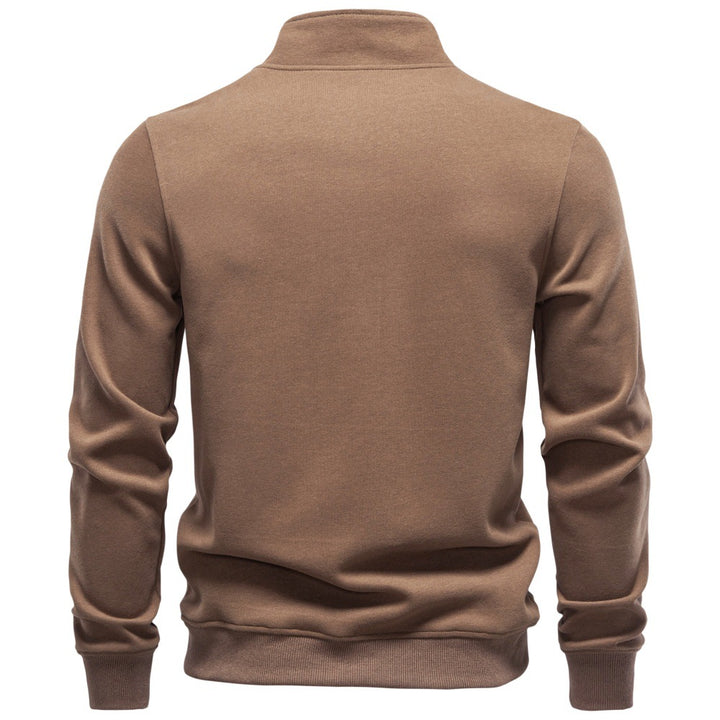 Men's Troyer pullover with short zipper and stand-up collar Mune Fashion