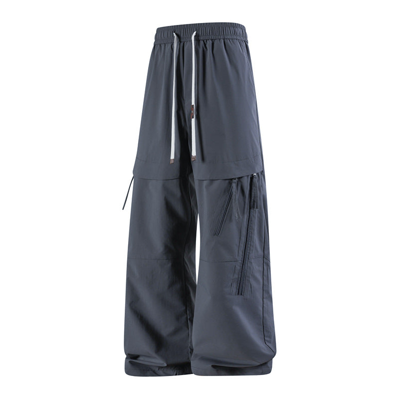 Men's Stylish Cargo Pants with Elastic Waistband and Practical Zipper Pockets Mune Fashion