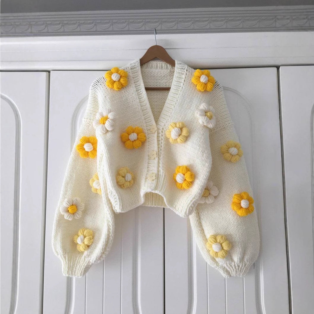 Ladies Playful Knitted Cardigan with Cherry Design