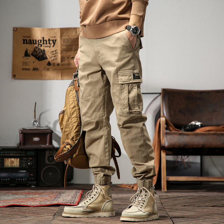 Men's Technical Cargo Jogging Pants with Reinforced Knee Areas, Multi-Pockets & Elastic Cuff