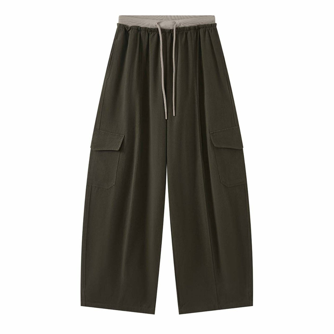 Women's loose Cargo pants with elastic waistband and large flap pockets Mune Fashion