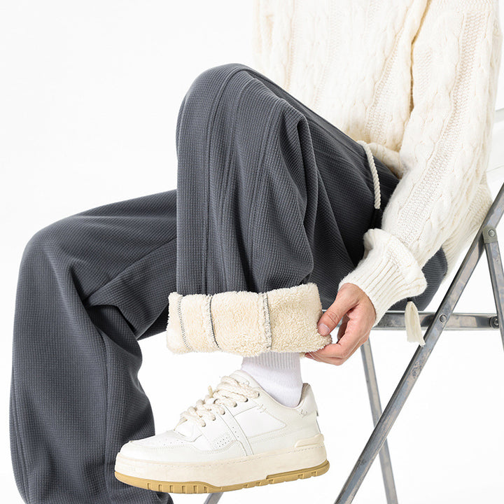 Men's Comfortable Leisure Pants with Fleece Lining