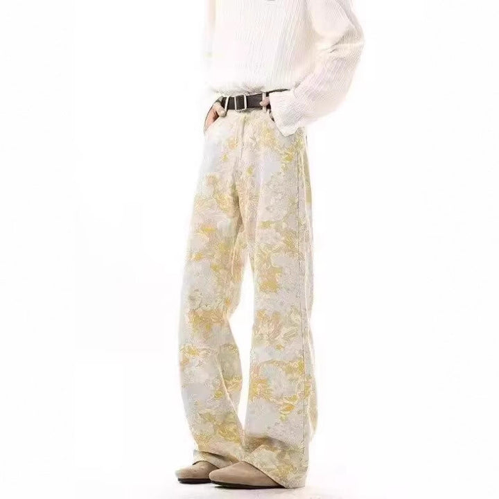 Women's Elegant and Comfortable Floral Print Wide-Leg Pants Mune Fashion