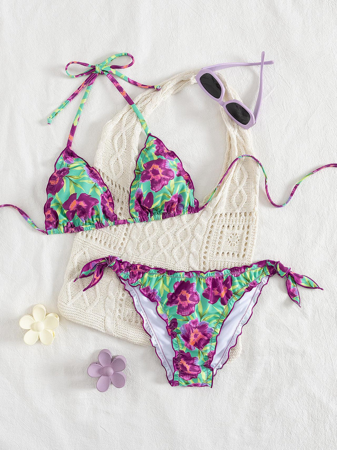 Women's floral patterned triangle bikini Mune Fashion