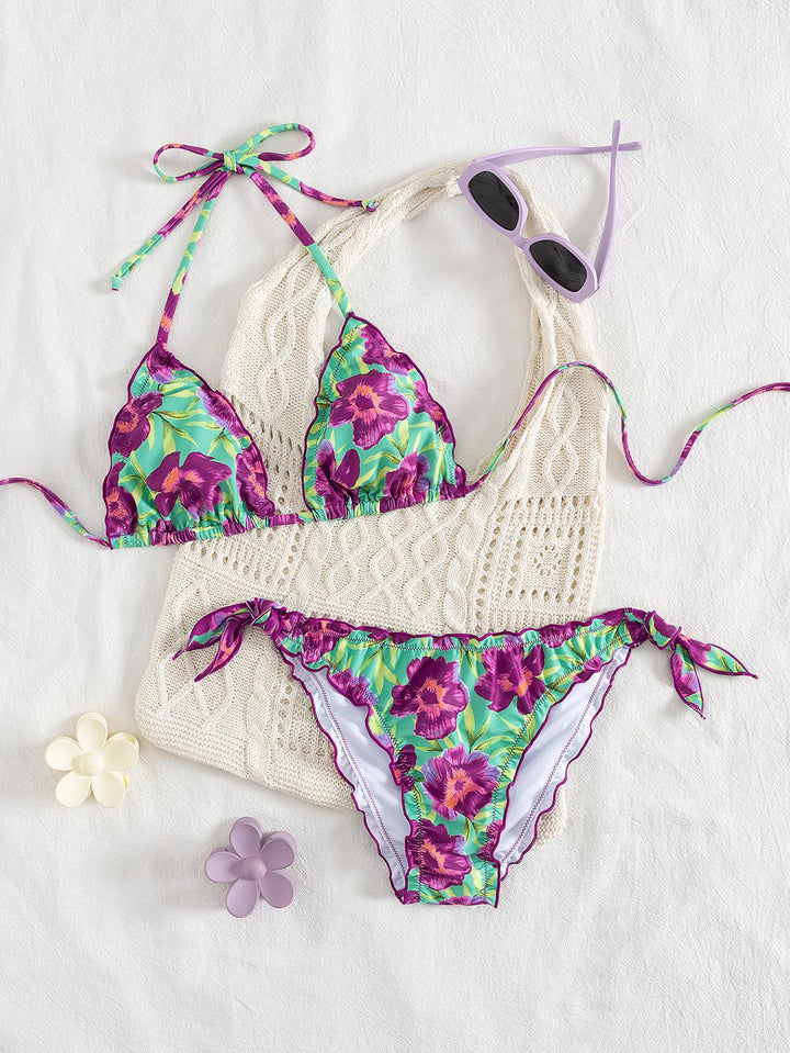 Women's floral patterned triangle bikini Mune Fashion