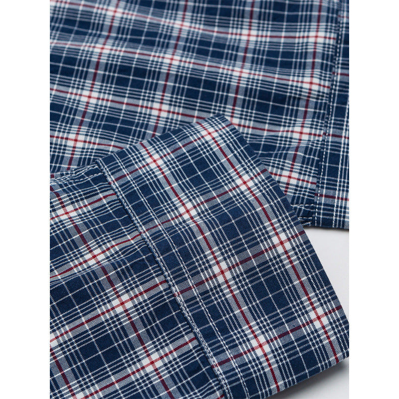 Men's Casual Check Shirt in Overshirt Style with Button-Down Collar and Rounded Hem Mune Fashion