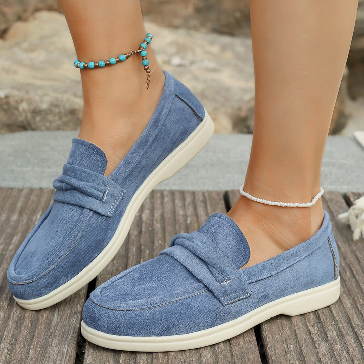 Women's elegant suede-look loafers with padded comfort insole Mune Fashion