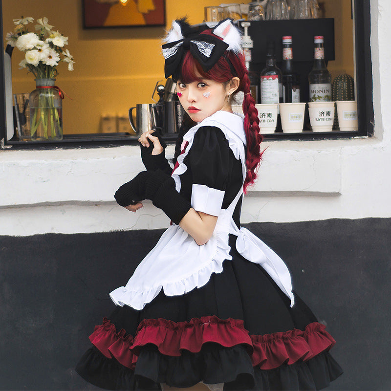 Girl Catgirl Costume with Ruffles and Cat Ears Mune Fashion