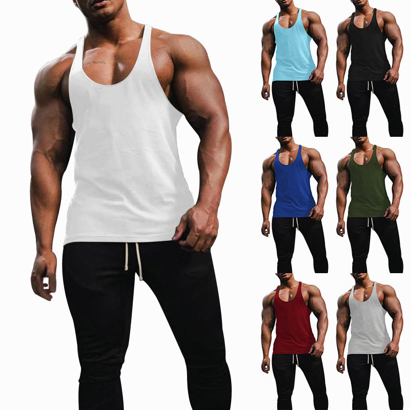 Men's athletic tank top with deep armholes and narrow straps at the back made of cotton stretch Mune Fashion