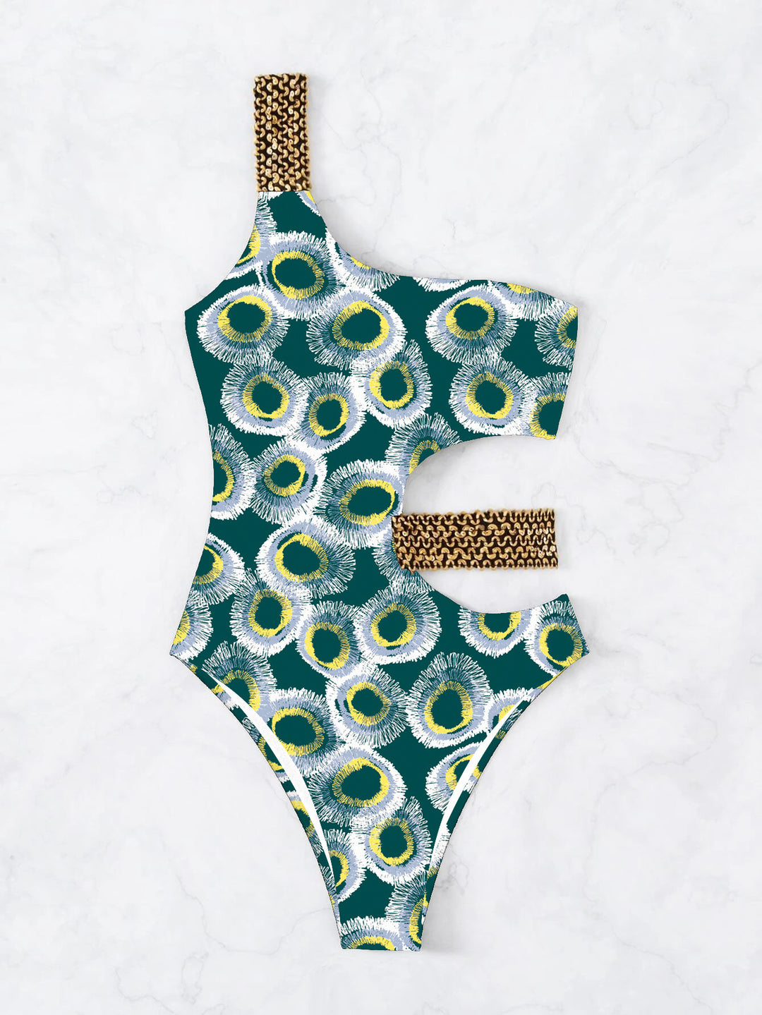 Women One-Piece Designer Swimsuit with Asymmetrical Cut and Fashionable Straps Mune Fashion