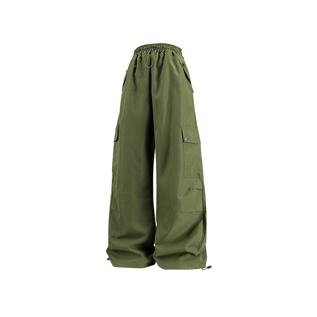 Damen Baggy-Cargo-Hose mit Tunnelzugbund, großen Klappentaschen und verstellbarem Saum Mune Fashion