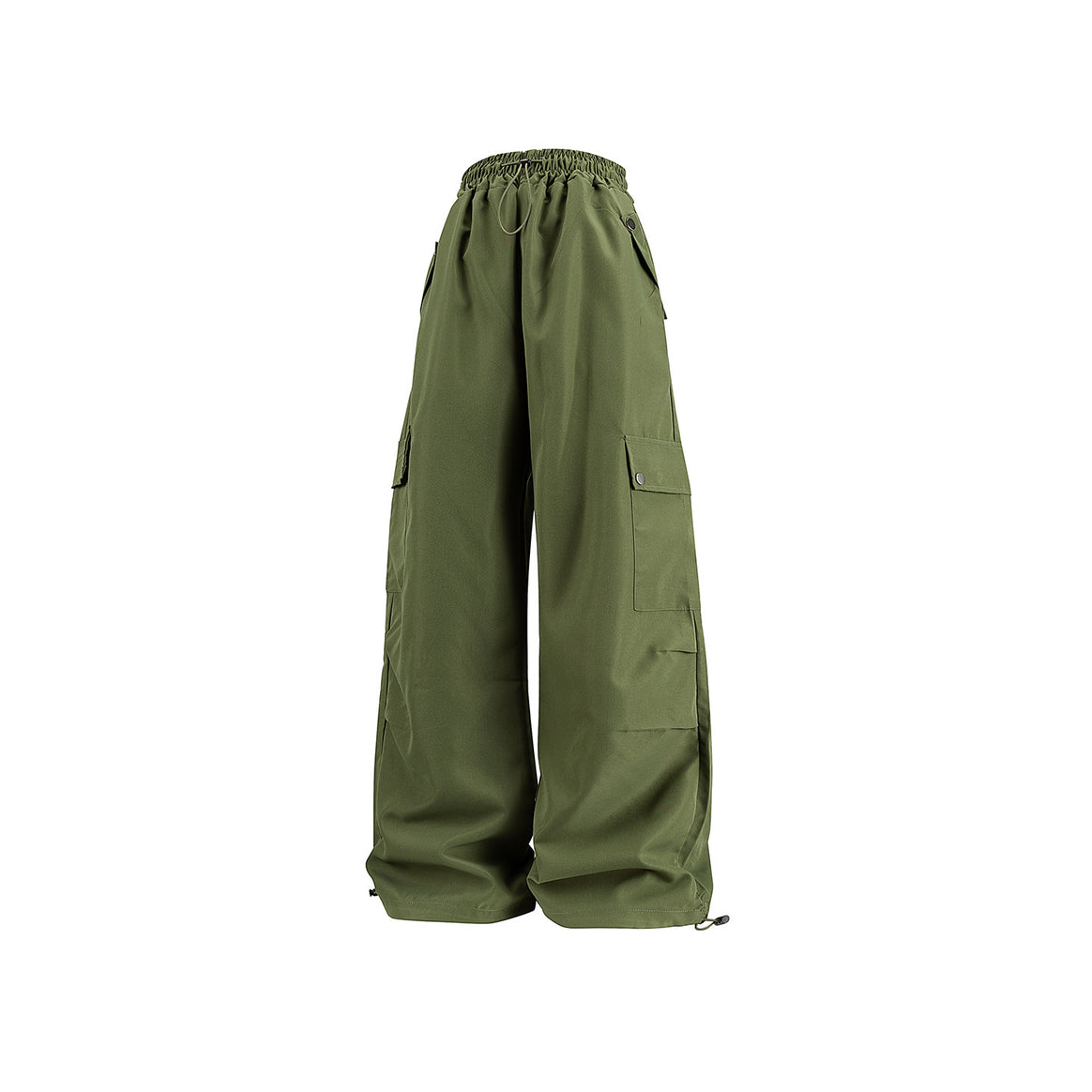 Damen Baggy-Cargo-Hose mit Tunnelzugbund, großen Klappentaschen und verstellbarem Saum Mune Fashion