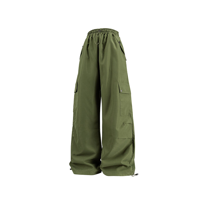 Damen Baggy-Cargo-Hose mit Tunnelzugbund, großen Klappentaschen und verstellbarem Saum Mune Fashion