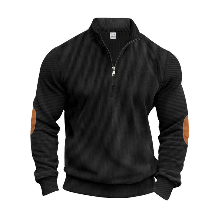Men's sporty sweater with stand-up collar and zipper Mune Fashion
