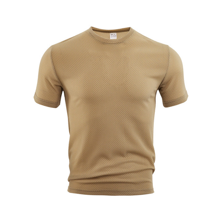 Men's waffle structure T-shirt with round neckline and body-hugging fit Mune Fashion