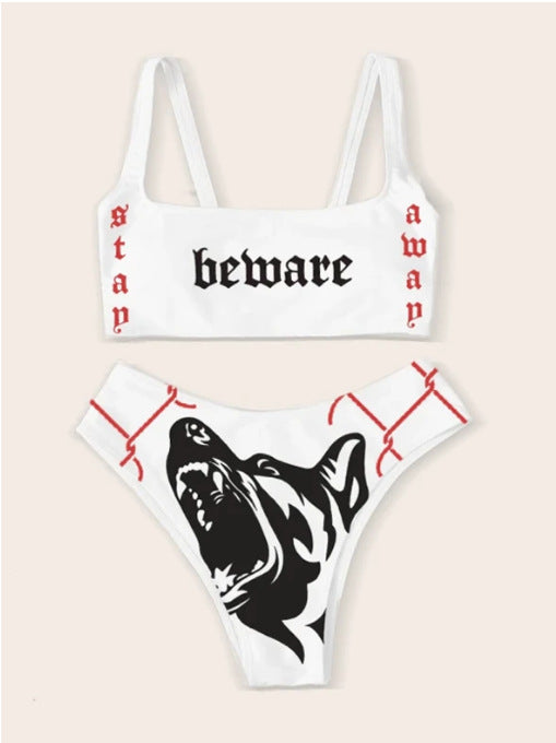 Ladies Bandeau Bikini Set with striking graphic print Mune Fashion