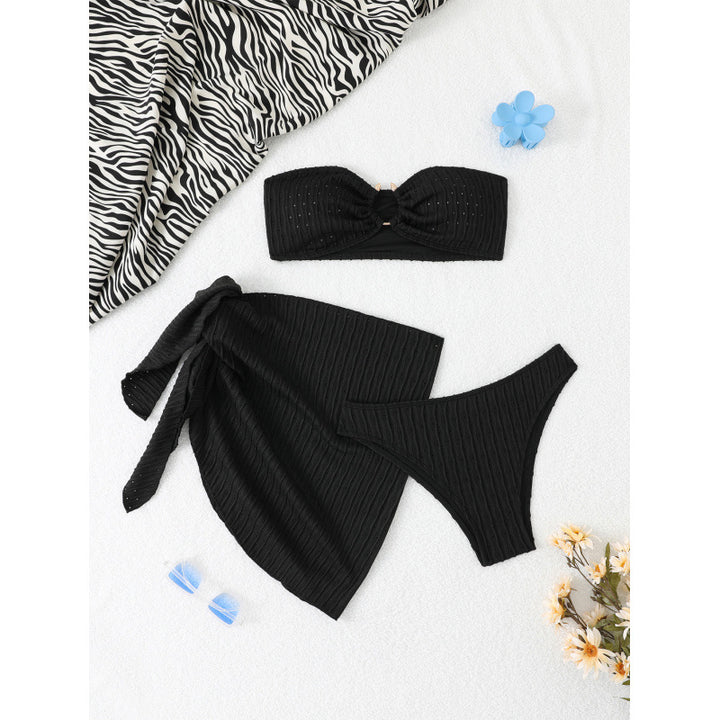 Women's bikini set with elegant gathering and stylish wrap Mune Fashion