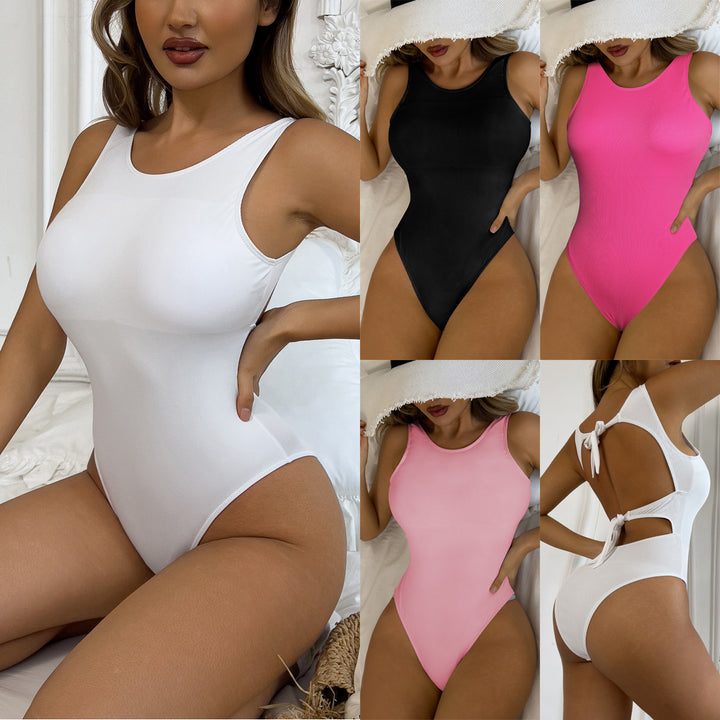 Women One-Piece Swimsuit with Modern Rib Design Mune Fashion