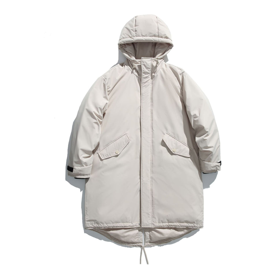 Men's Long Insulated Functional Parka with Stand-Up Collar and Drawstring Hem Mune Fashion