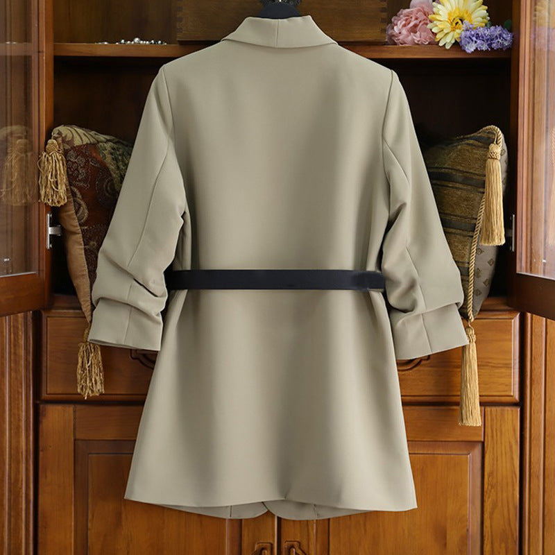 Women Modern Blazer with Waist Belt Mune Fashion