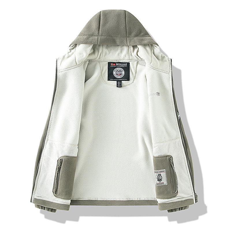 Men's fleece jacket with high collar, brushed inner side and concealed zip pockets Mune Fashion