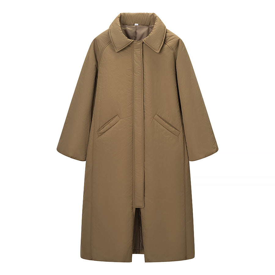 Women's Wide-Cut Quilted Balloon Coat with Hidden Button Placket Mune Fashion