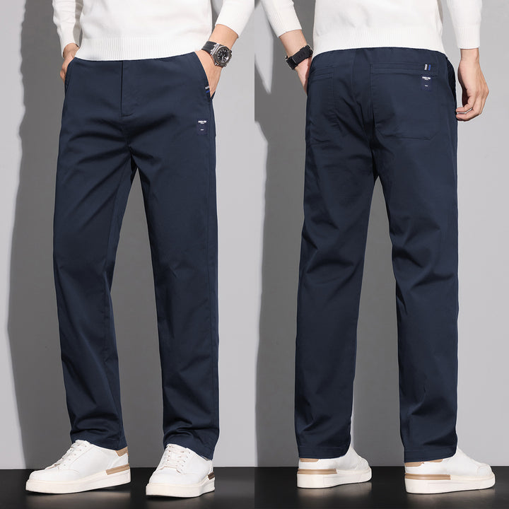 Men's cotton chinos with straight cut and patch back pockets Mune Fashion