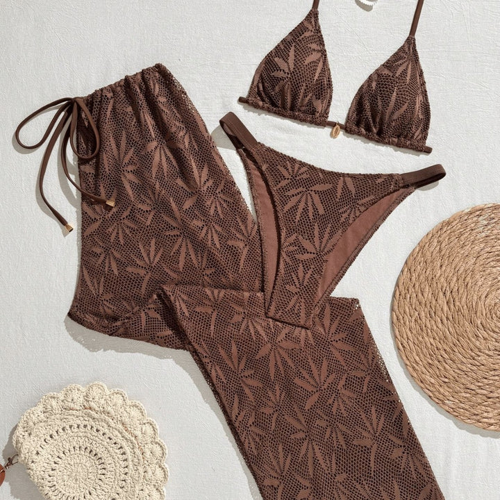 Ladies Bikini set with fashionable crochet pattern Mune Fashion